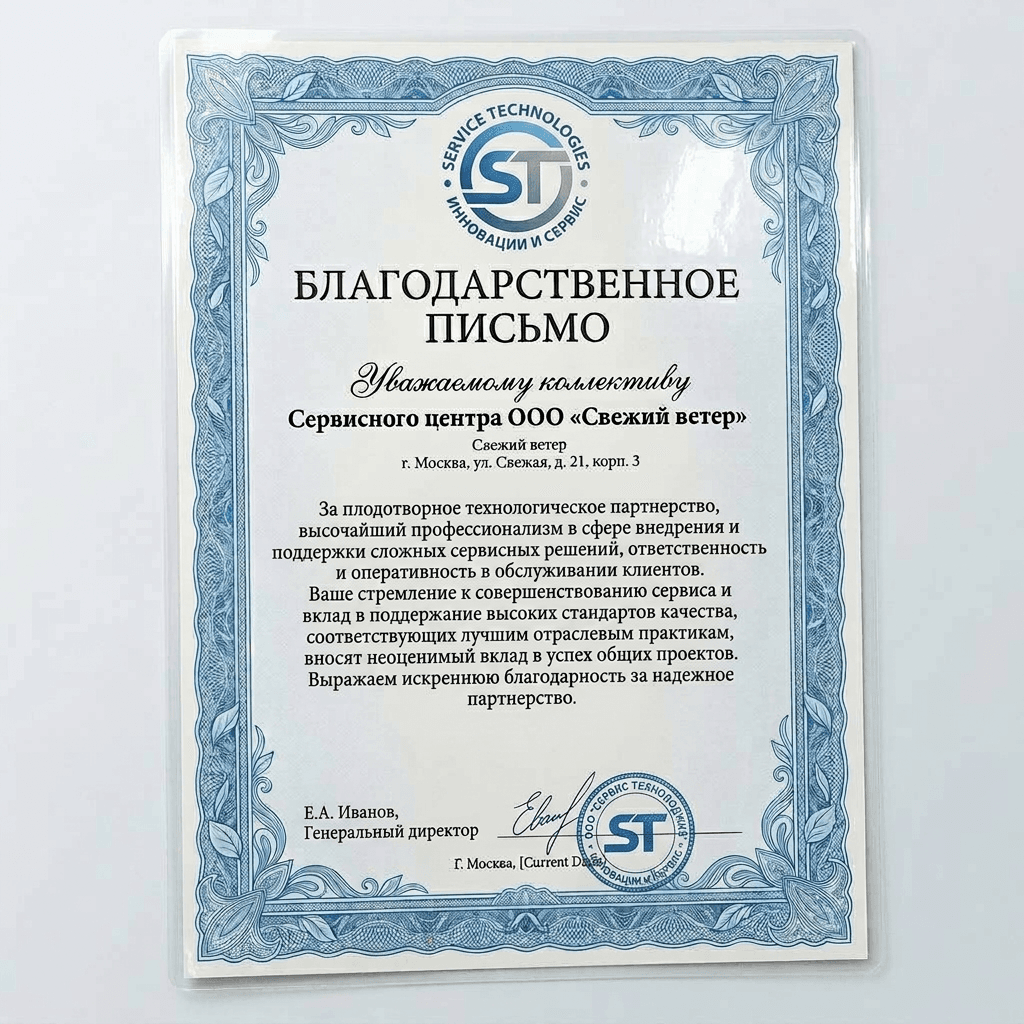 Благодарность от Thunderobot Technologies